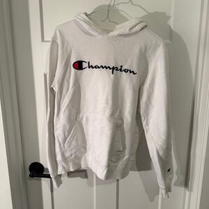 Champion Youth Classic White Pullover with Logo